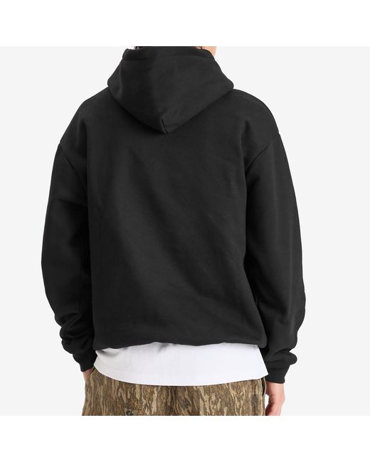 Butter Goods Black Satin Logo Applique Hoodie for men