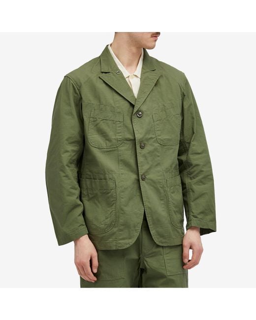 Engineered Garments Green Bedford Jacket Cotton Ripstop for men