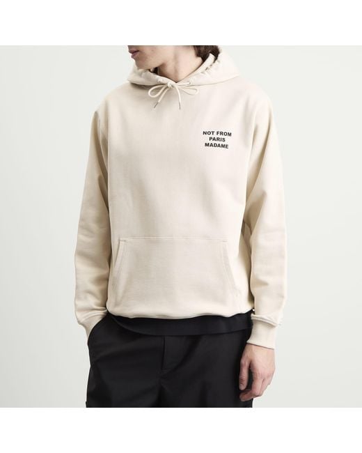 Drole de Monsieur White Not From Paris Madame Slogan Hoodie for men