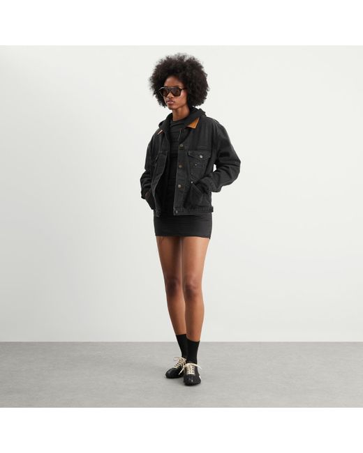 Isabel Marant Petunia Denim Jacket in Black | Lyst