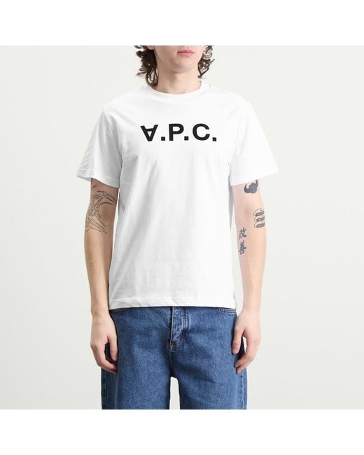A.P.C. White Vpc Logo T-Shirt for men