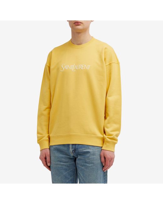 Saint Laurent Yellow Logo Sweatshirt for men