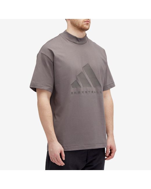 Adidas Gray Basketball T-Shirt for men