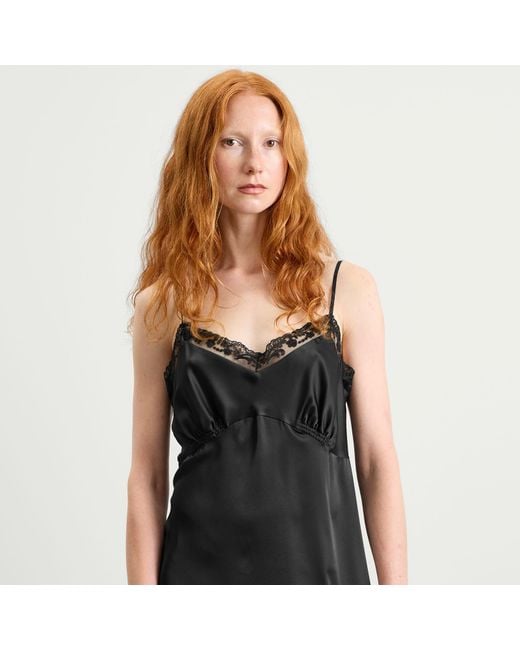 Simone Rocha Black Lace Trim Slip Dress