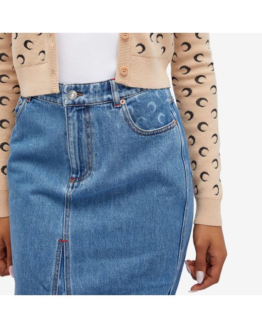 Jeans Marine Serre Denim Régénéré - Motif Croissant De Lune - Taille Small (Taille 26) - Occasion TB