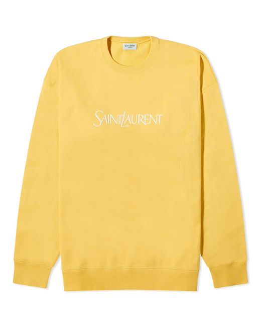 Saint Laurent Yellow Logo Sweatshirt for men