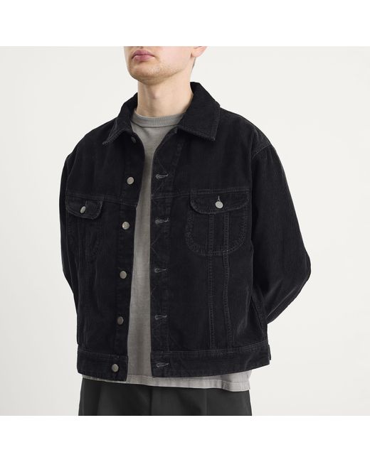Studio Nicholson Black Derby Double Dye Corduroy Trucker Jacket for men
