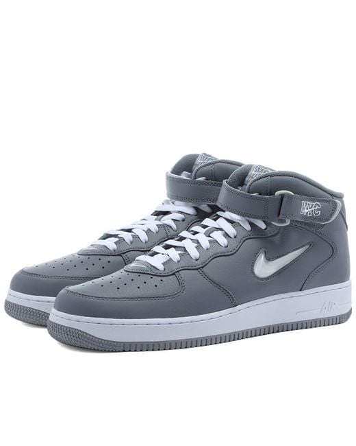 Nike Air Force 1 Mid Qs Sneakers in Cool Grey/White/Silver (Grey) for ...