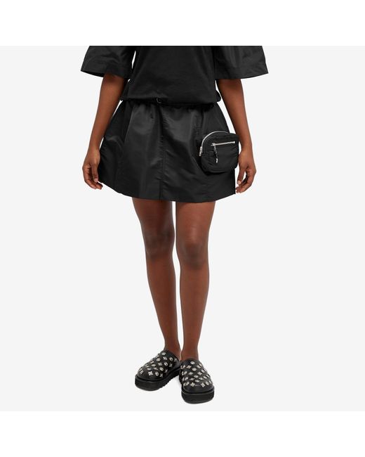 Toga Black Nylon Twill Mini Skirt
