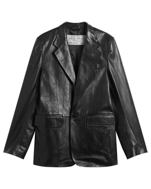 Acne Black Leather Blazer for men