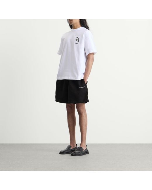 MKI Miyuki-Zoku Black Linen Wide Leg Shorts for men