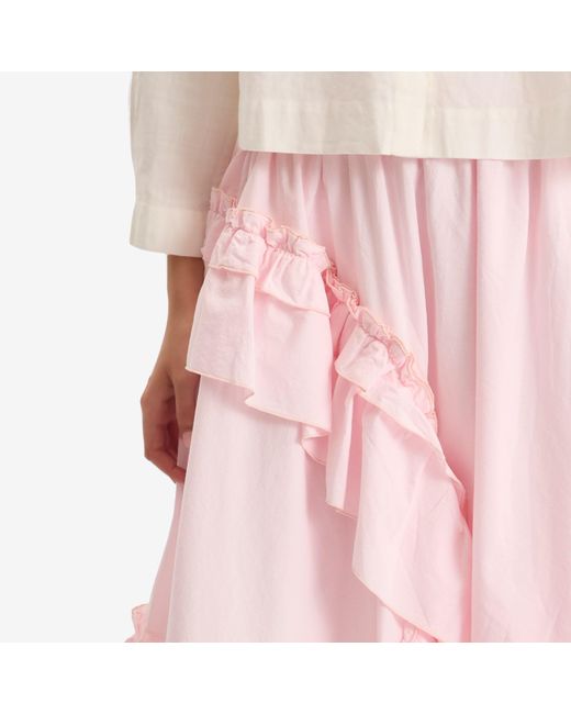 YMC Pink Draped Midi Skirt