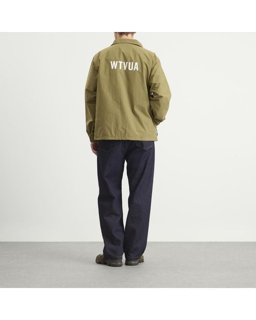 (w)taps Green Pertex Logo Track Jacket for men