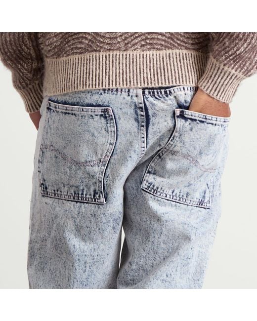 Dime Blue Relaxed Denim Pants for men