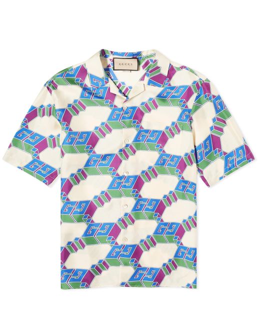 Gucci Blue Gg Game Big Vacation Shirt for men