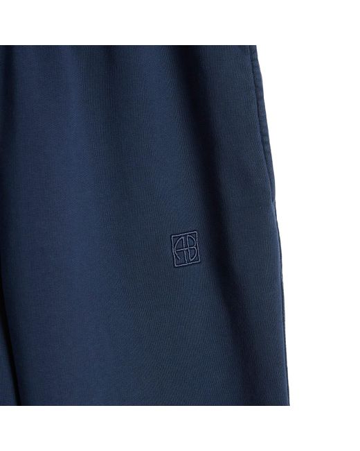 Anine Bing Blue Karter Framed Monogram Sweatpants