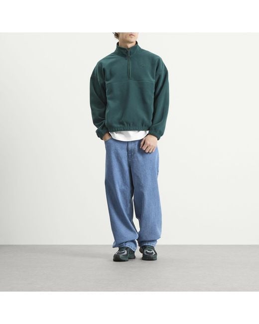 POLAR SKATE Green Ivan Half Zip Fleece Sweatshirt for men