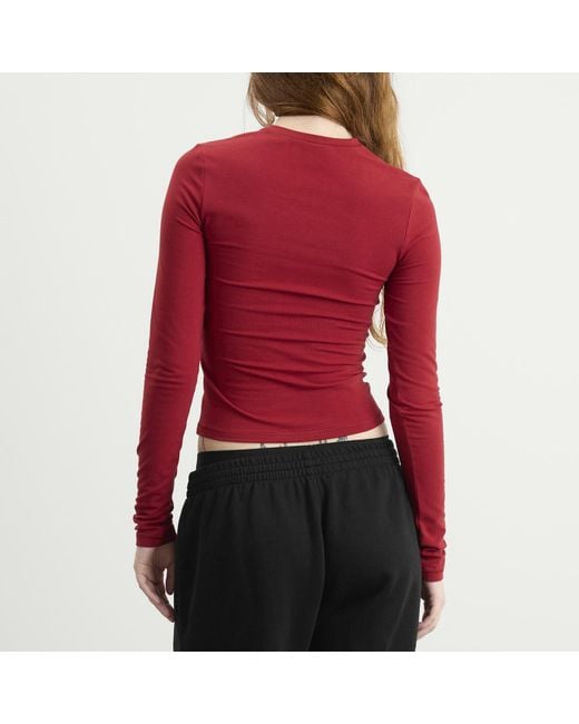 Skims Red Cotton Jersey Long Sleeve Top