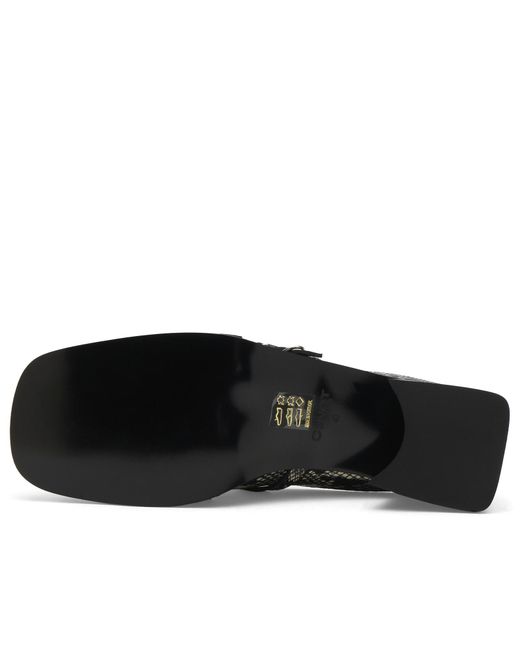Justine Clenquet Black Andie Python Mules