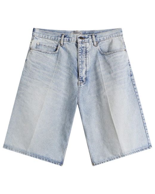 Balenciaga Blue Stay Press Vintage Denim Shorts for men