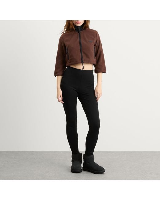 Skims Brown Fleece Lounge Shrunken Zip Up Jacket