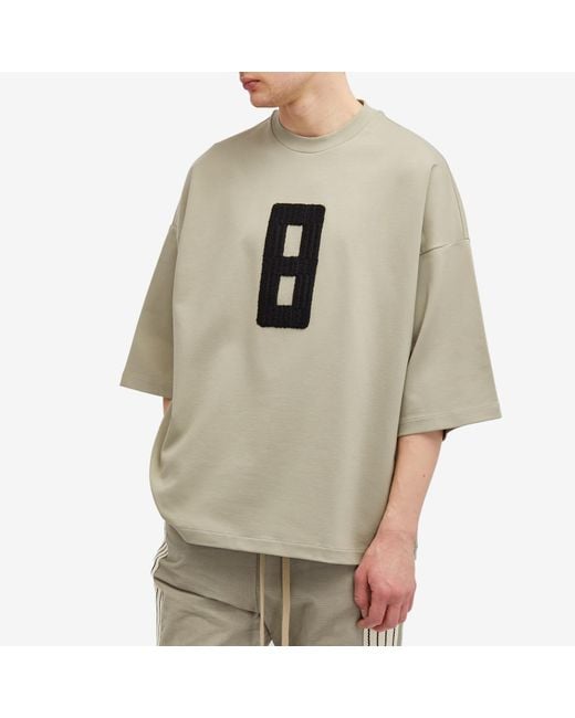 Fear Of God Natural Embroidered 8 Milano T-Shirt for men