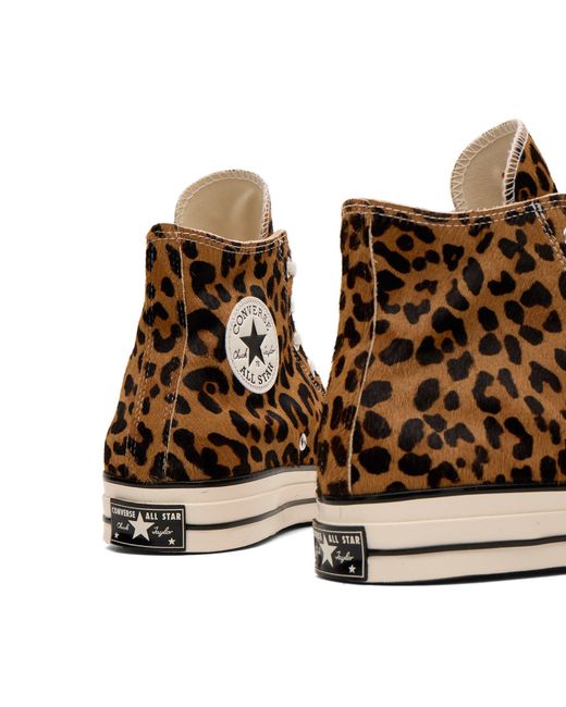 Converse Brown Chuck Taylor 1970S Leopard Pony Hair Hi Sneaker