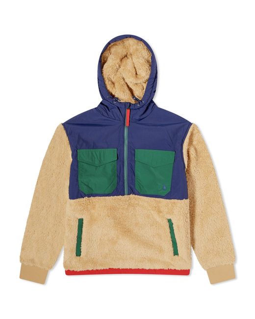 Polo Ralph Lauren Blue Mixed Sherpa Fleece Half Zip Jacket for men