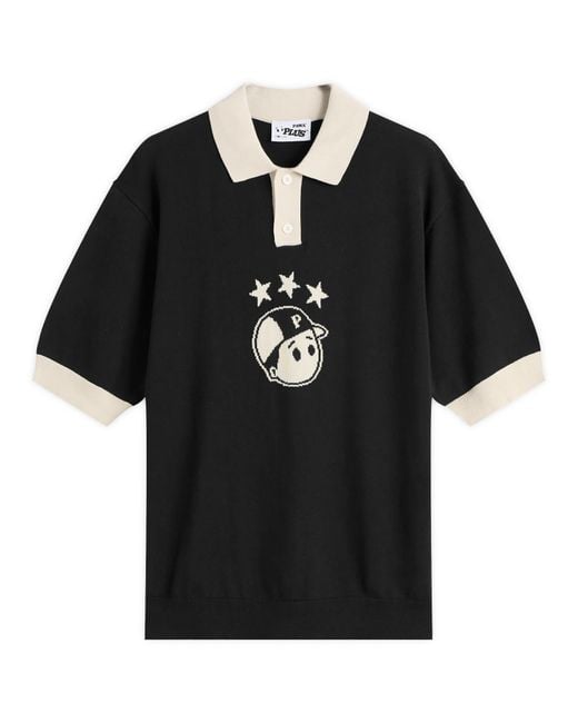Pawa Speed Sports Black Footie Knit Polo for men