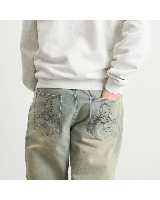 Butter Goods Green Scorpion Stitch Denim Jeans for men