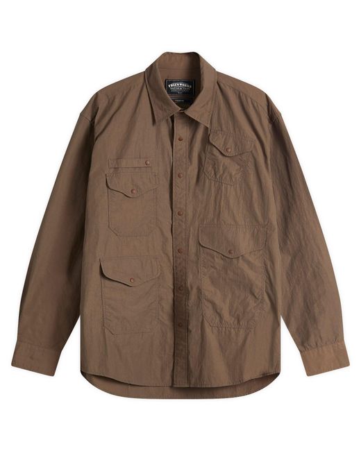 FRIZMWORKS Brown Nylon Utility Overshirt for men