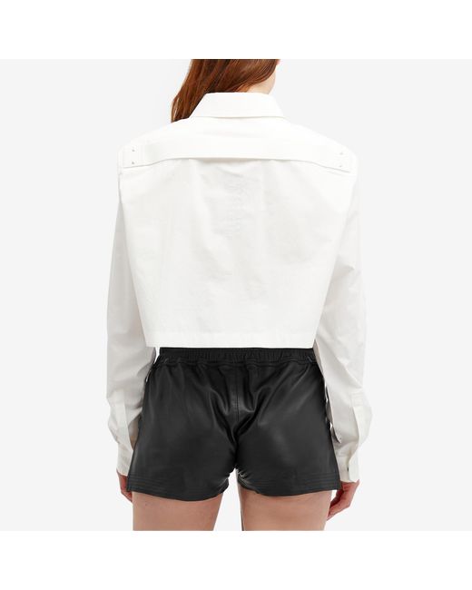 Rick Owens White Cropped Outershirt