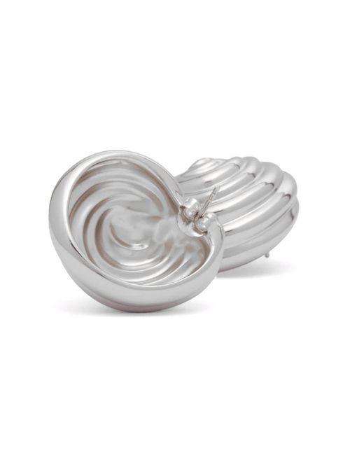 Missoma Gray Shell Dome Oversized Stud Earrings