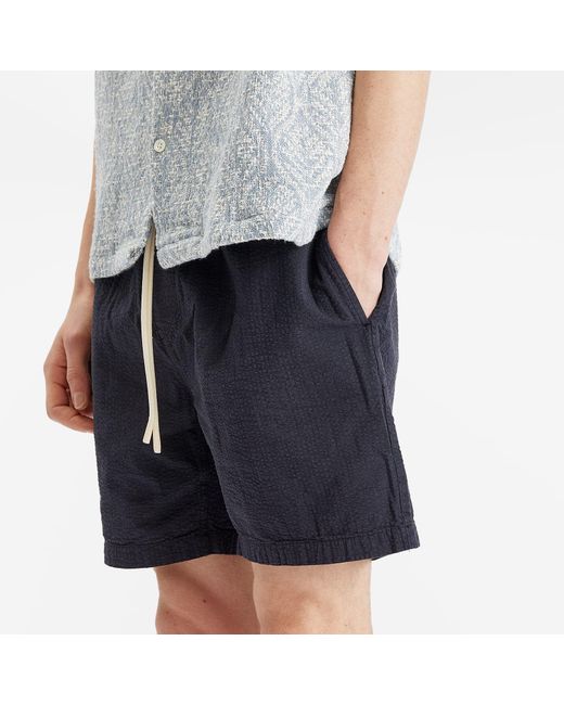 Portuguese Flannel Blue Atlantico Seersucker Shorts for men