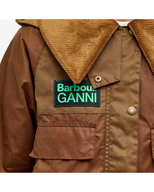 Barbour Brown X Ganni Block Spey Jacket