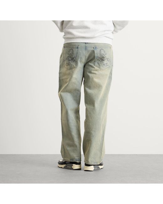 Butter Goods Green Scorpion Stitch Denim Jeans for men