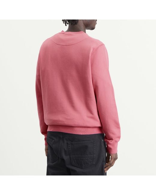 Stone Island Pink Organic Cotton Fleece Sweatshirt for men