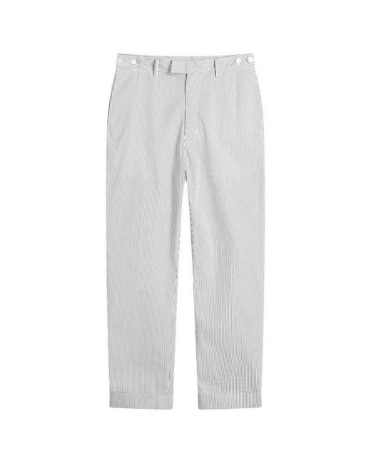 Beams Plus Gray Coolmax Seersucker Ivy Trousers for men