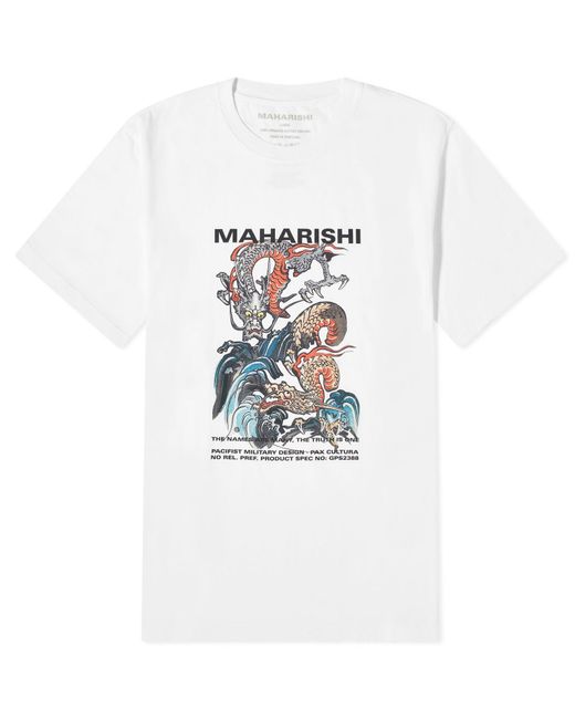Maharishi White Double Dragon T-Shirt for men