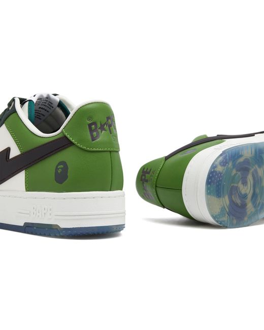 A Bathing Ape Green Bape Sta Os Sneaker for men