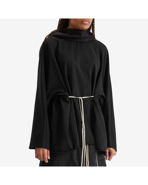Rick Owens Black Hooded Tunic Top