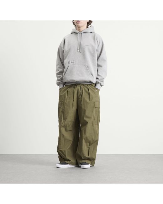 (w)taps Gray Mon Logo Hoodie for men