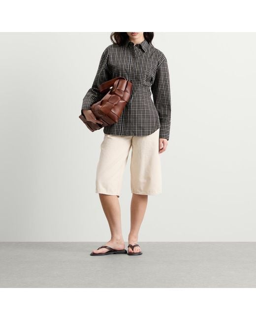 Rohe Gray Shaped Check Shirt