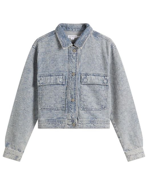 GOOD AMERICAN Blue Crystal Denim Jacket