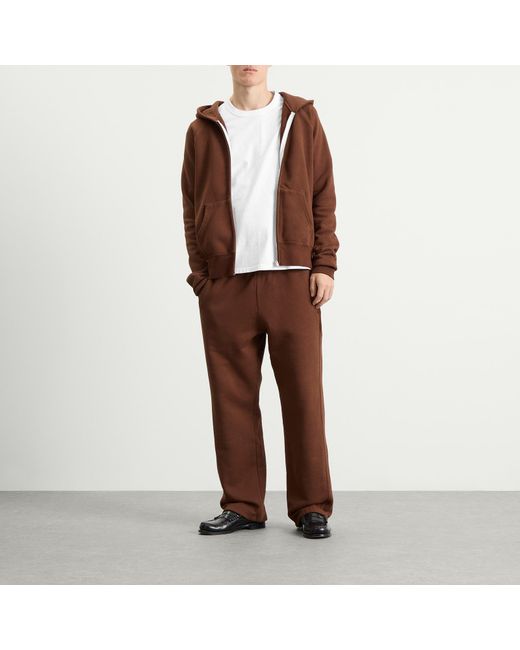 Les Tien Brown Heavyweight Raglan Zip Hoodie for men
