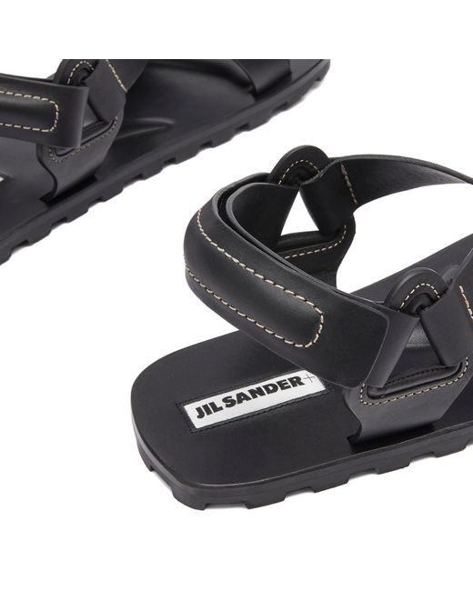 Jil Sander Black Jil Sander Plus Leather Sandal for men