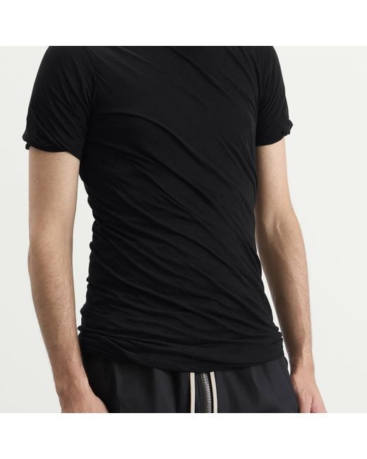 Rick Owens Black Double Layer T-Shirt for men