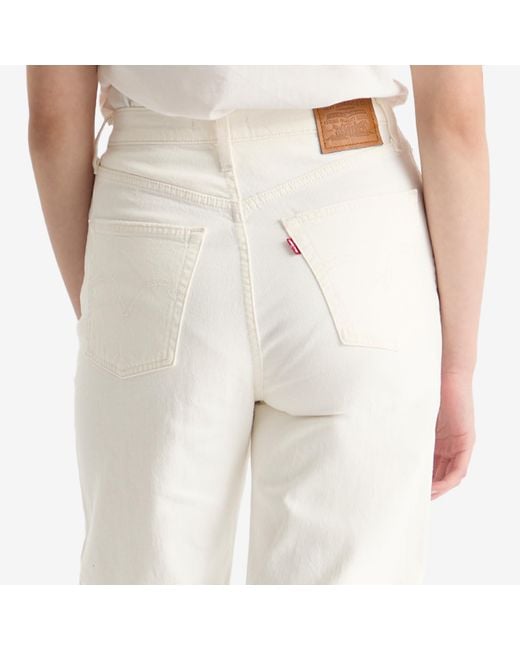 Levi's White Levis Ribcage Straight Jeans