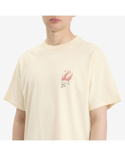 Nudie Jeans Natural Koffe Falls T-Shirt for men