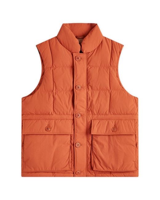 FRIZMWORKS Orange Karokoram Down Vest for men